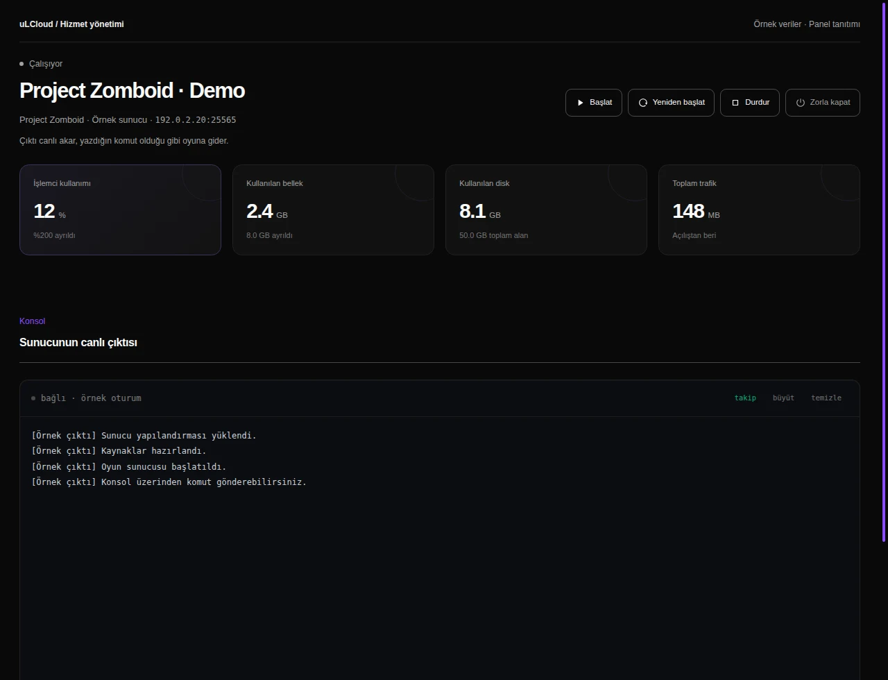 Project Zomboid — Console and power. Actual panel design · Sample data · Available features depend on your plan.