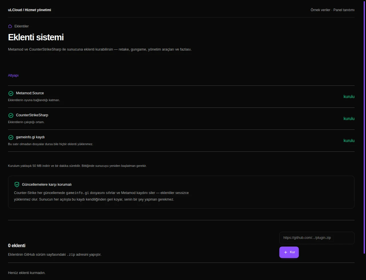 Counter-Strike 2 — CS2 plugins. Actual panel design · Sample data · Available features depend on your plan.